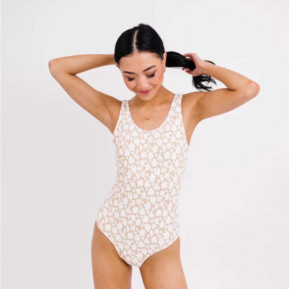 Coral Reef The Escape Powder Tan Floral Print swimsuit